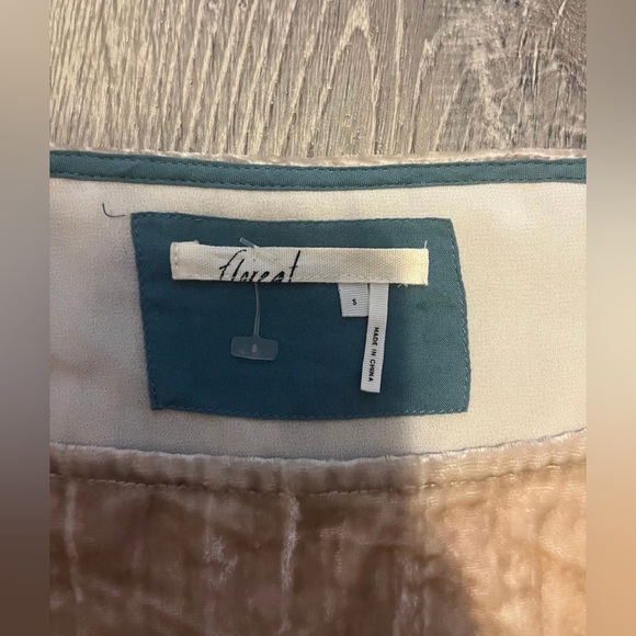 Anthropologie Floreat Champagne Crinkle Velvet Shift Tunic Style Dress Size S - Picture 4 of 9